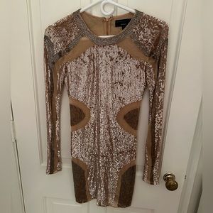 Revolve x Michael Costello Sequin Dress Rose Gold